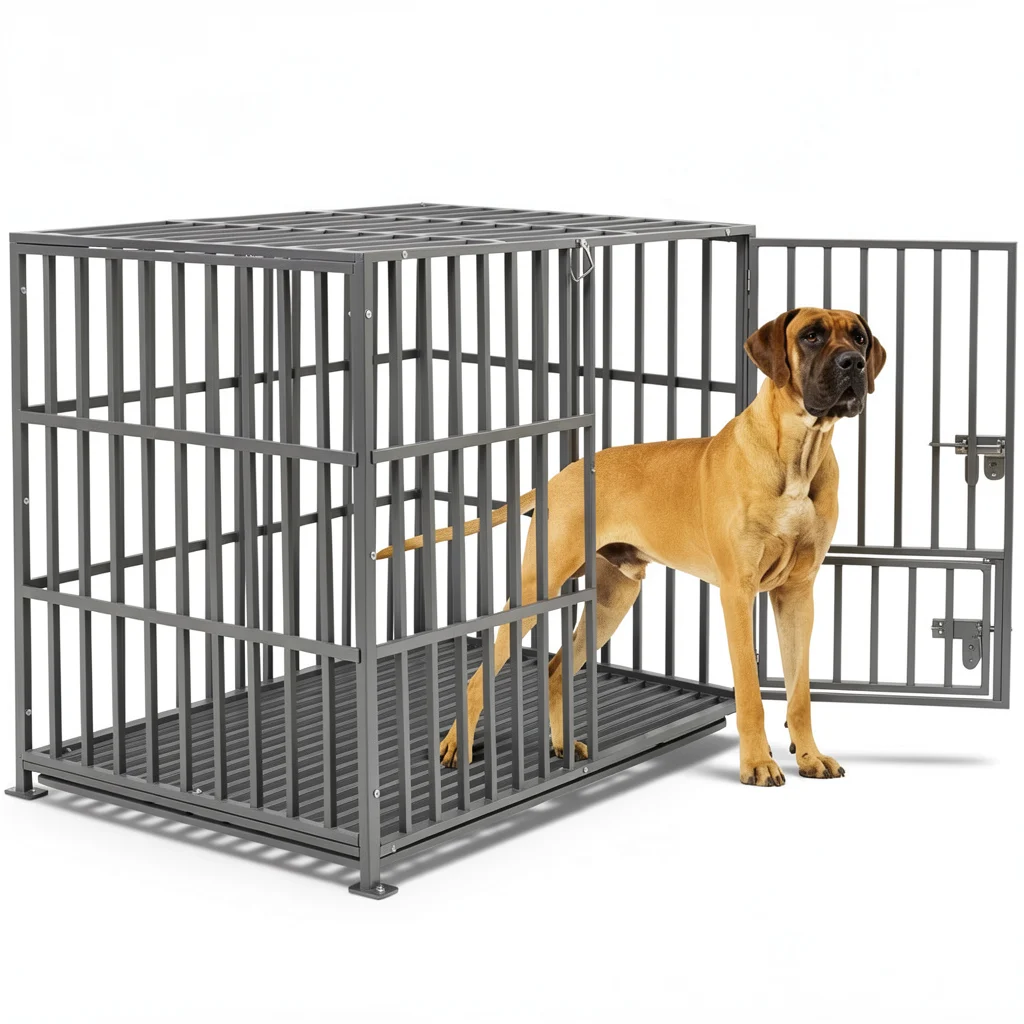 XL/XXL Heavy-Duty Dog Crate - Metal Kennel with Lockable Door