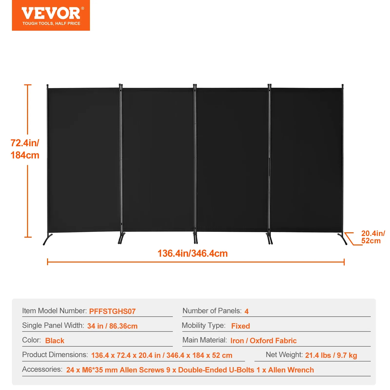 4 Panel Black