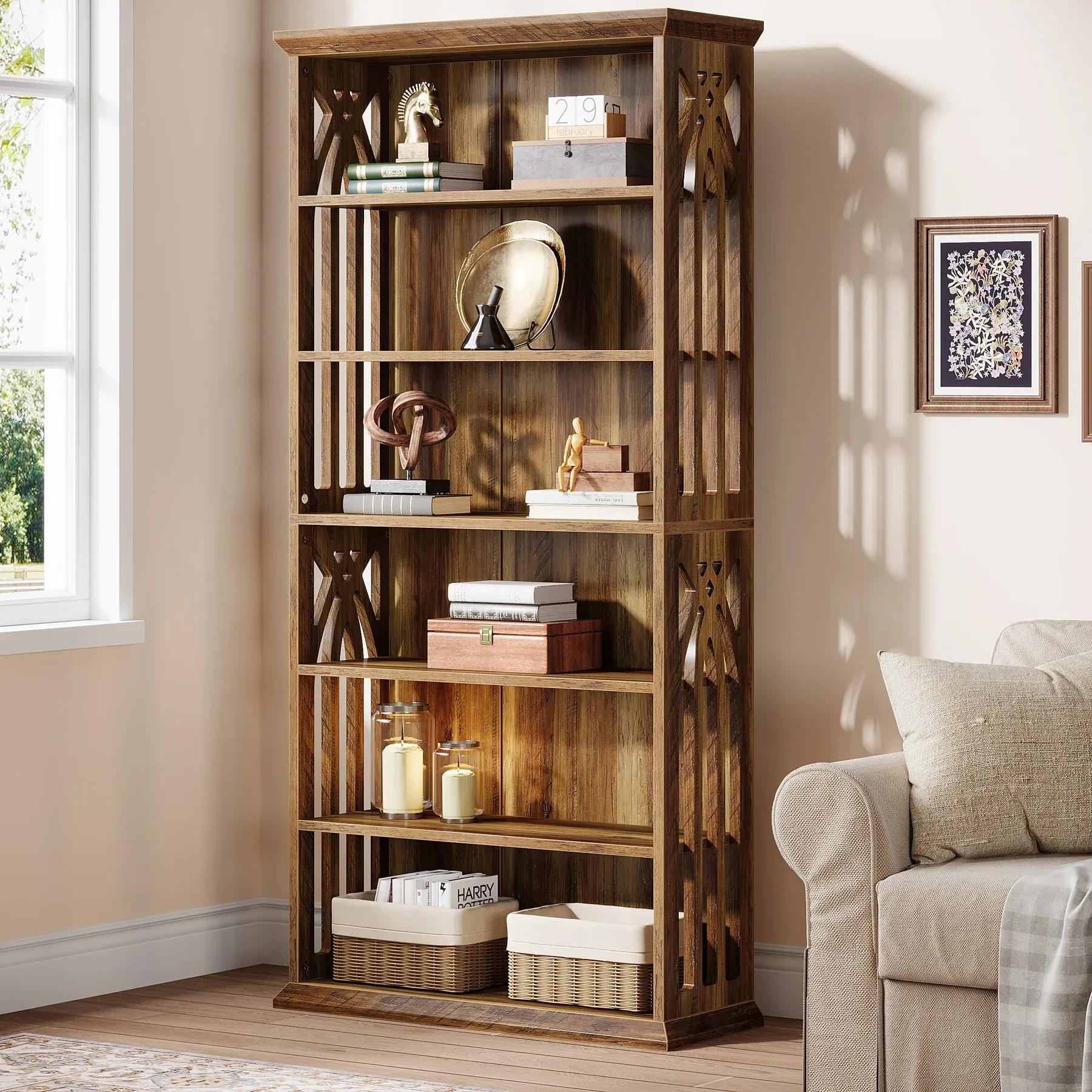 The Tall Bookshelf — Freestanding Multi-Tier Wood lifestyle