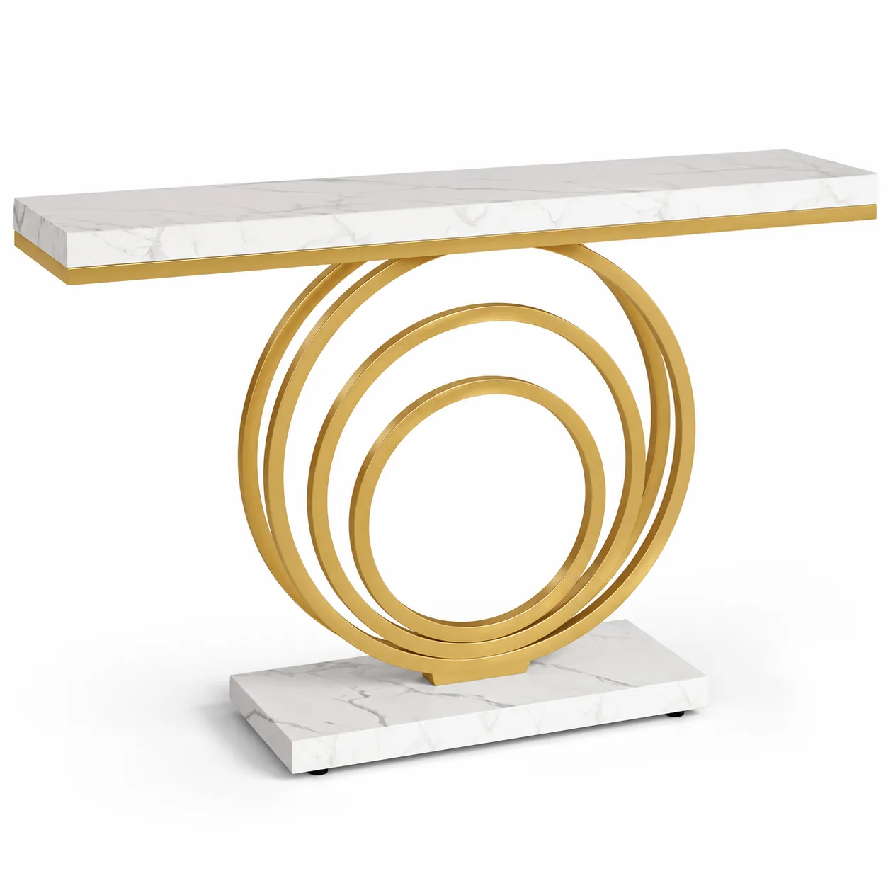 41-Inch Gold Entryway Table, Modern Console Table Narrow Long, Contemporary Accent Table for Living Room